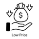 an hand with Affordable Pricing icon